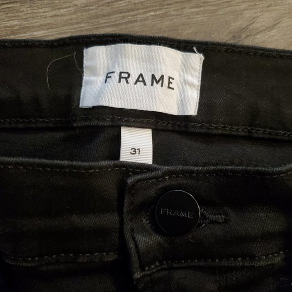 FRAME | Ali High Rise Cigarette Skinny Jeans in Black (Size 31) - Picture 8 of 10